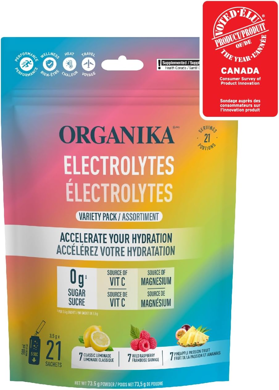 Organika – Electrolytes Powder Sachets – Variety Pack, 21 count