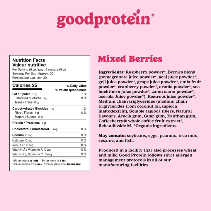 GoodProtein – Red Superfood Juice Powder – Mixed Berries – 225 g