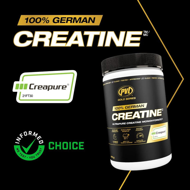 PVL – Créatine monohydrate en poudre Creapure – Sans saveur – 410 g, 82 doses