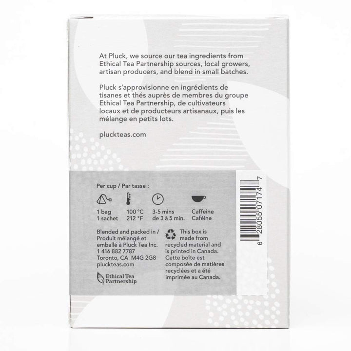 PLUCK TEA Earl Grey Cream – 2 x 15 Compostable Pyramid Tea Bags - Canadian Distribution - Ships Free Within Canada on Orders Above CAD $199