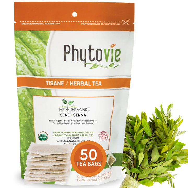 PHYTOVIE – Organic Senna Detox Tea – Senna Herbal Blend – 50 Tea Bags – Natural laxative