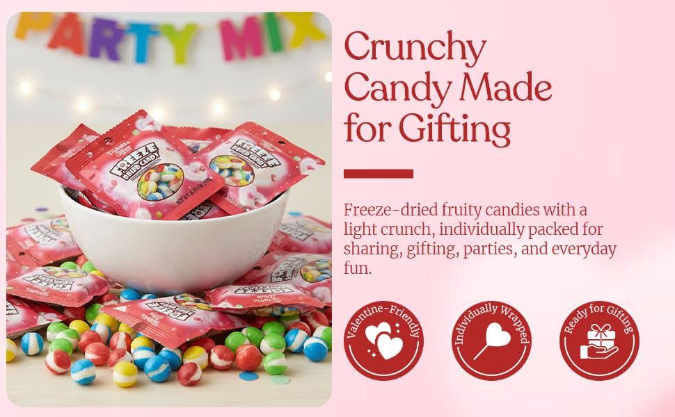 Bonbons lyophilisés pour la Saint-Valentin (20 sachets de 10 pièces chacun), en vrac, 4 saveurs