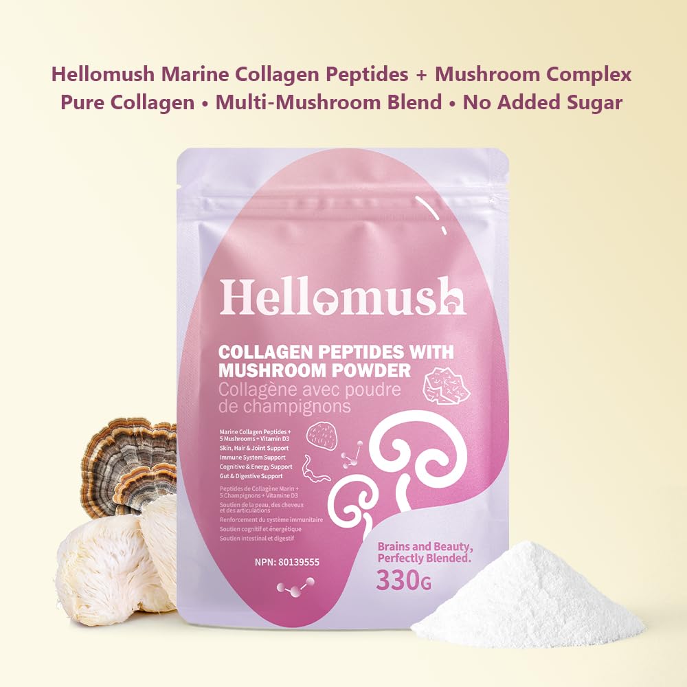 Hellomush – Marine Collagen Peptides – Original – 330g – With mushroom complex