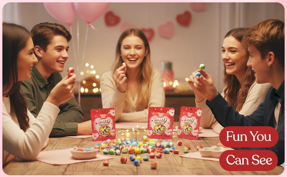 20 Pack Valentines Day Freeze Dried Candy- 10 Pcs Per Bag - Bulk