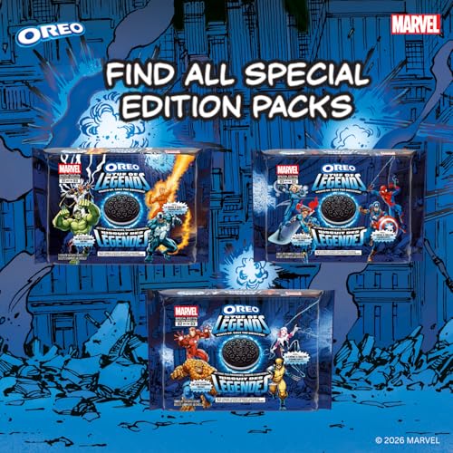 Marvel Oreo Stuf of Legends Colour-Changing Creme Cookies, 2 x 303g Limited Edition - Canadian Distribution - Ships Free Within Canada on Orders Above CAD $199