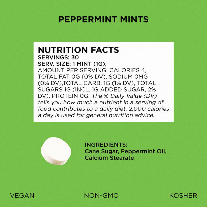Simply Mints – Peppermint Mints – Original – 6 Pack / 180 Pieces – Natural ingredients