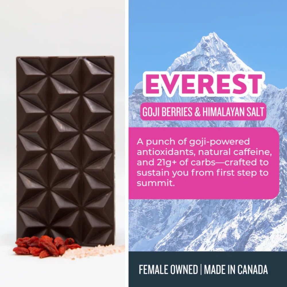 7 Summits Snacks Superfood Chocolate Bars Explorer Box – 10 Bars (80g each) - Canadian Distribution - Ships Free Within Canada on Orders Above CAD $199