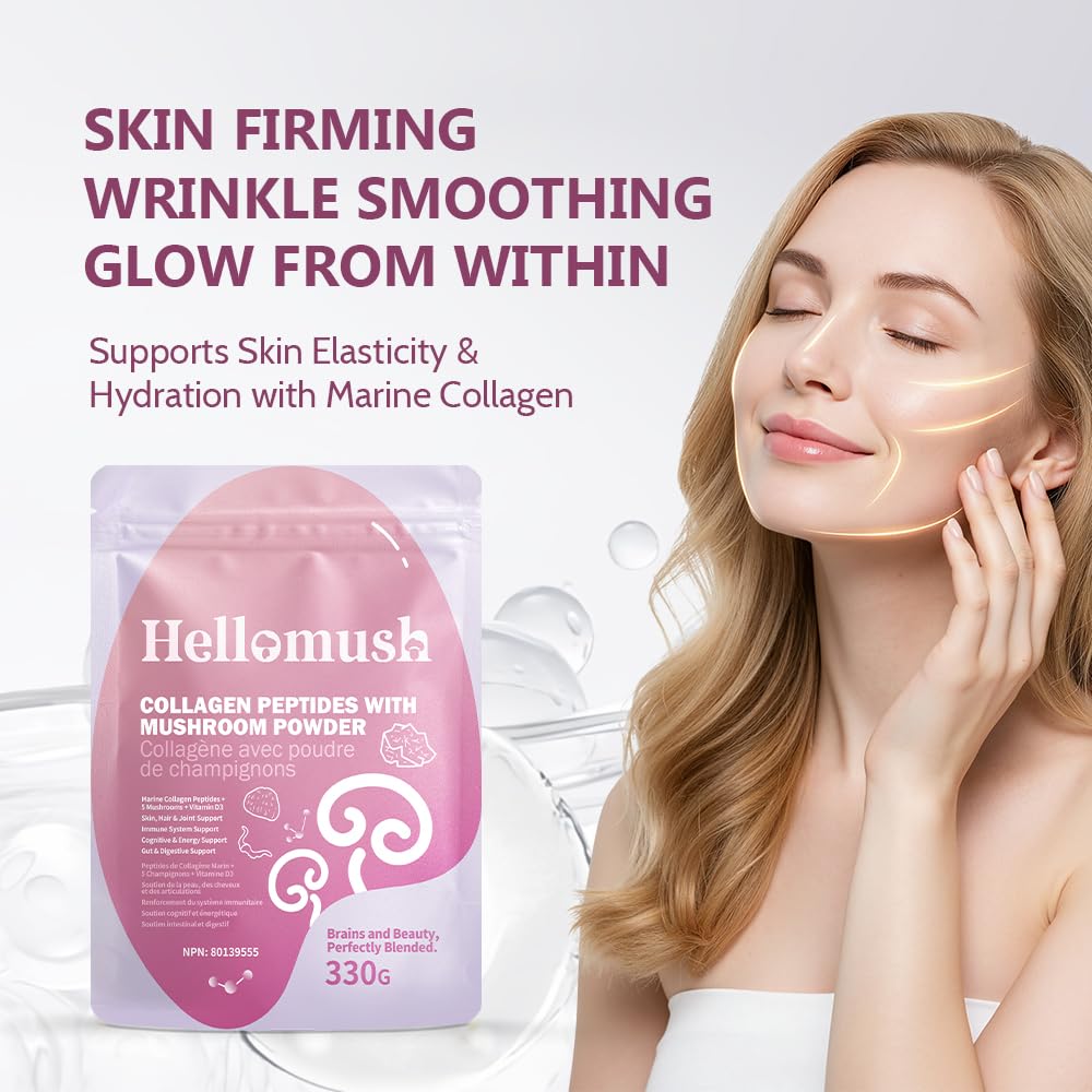Hellomush – Marine Collagen Peptides – Original – 330g – With mushroom complex