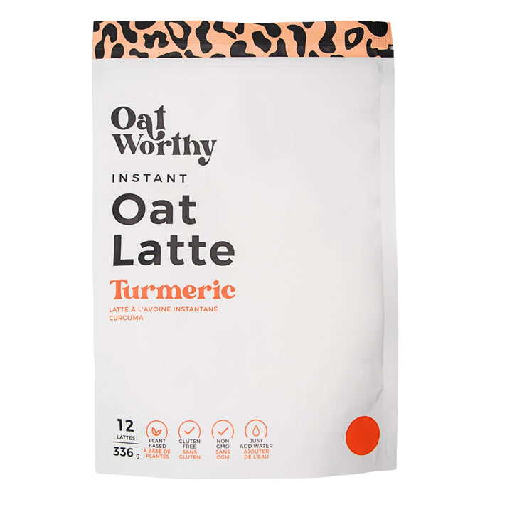 Oatworthy, Oat Milk Latte, Turmeric, 336g - Canadian Distribution - Ships Free Within Canada on Orders Above CAD $199