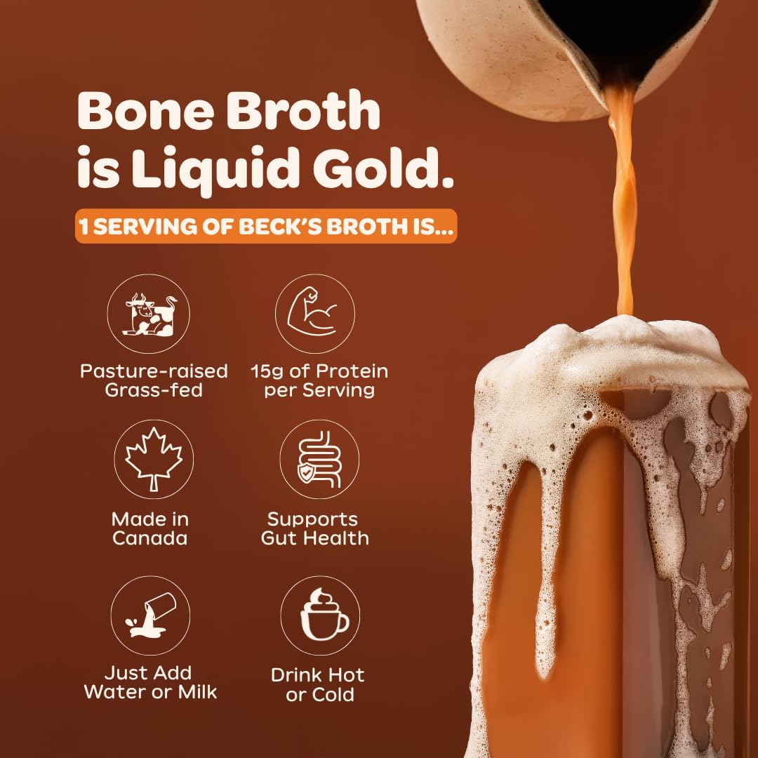 Beck’s Broth – Protein Hot Chocolate – Original – 5 Pack – Bone broth based high protein