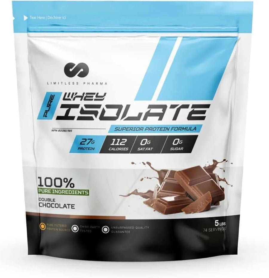 Limitless Pharma – Pure Whey Isolate – Double Chocolate – 5 lb