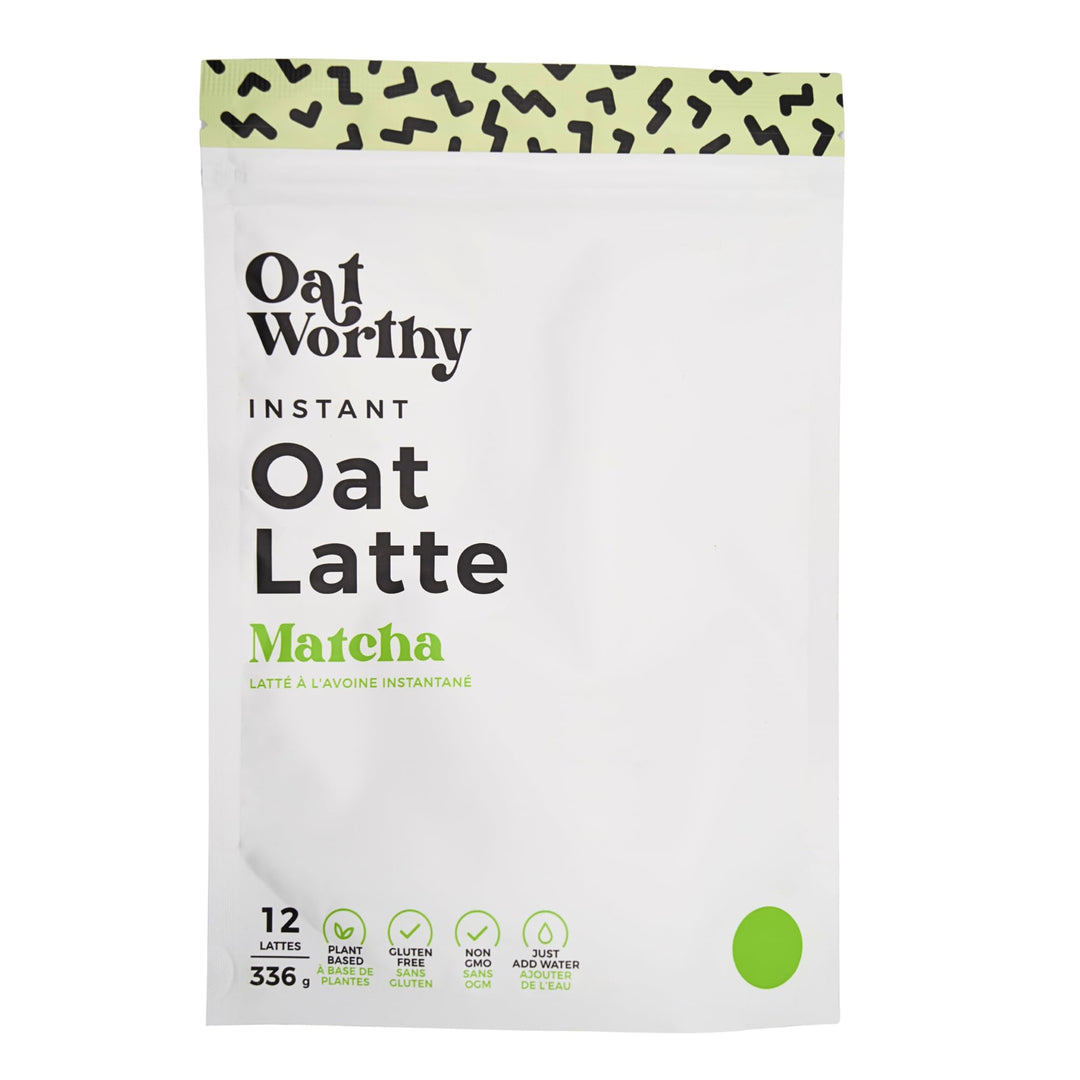 Oatworthy, Oat Milk Latte, Matcha, 336g - Canadian Distribution - Ships Free Within Canada on Orders Above CAD $199