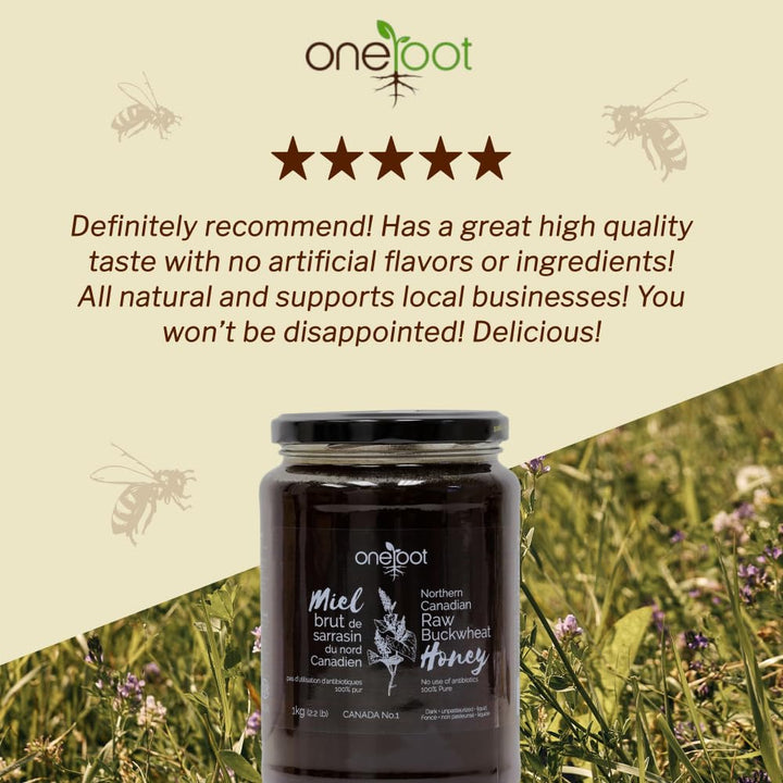 Oneroot – Canadian Raw Buckwheat Honey – Original – 1kg – High antioxidants