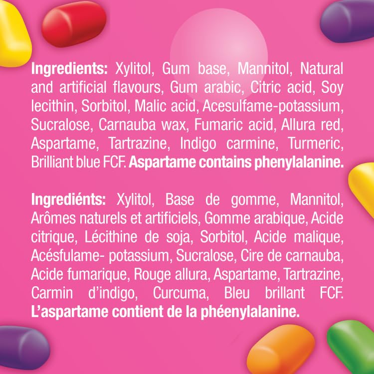HUBBA BUBBA Minis Sugar-Free Bubble Gum in SKITTLES Flavours – 6 Resealable Bottles (40 Pieces Each) - Canadian Distribution - Ships Free Within Canada on Orders Above CAD $199