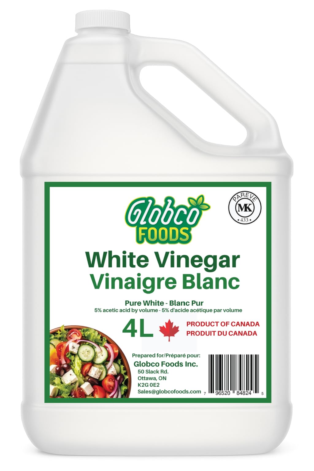 Premium Quality – White Vinegar – 4L – Canadian made gluten free