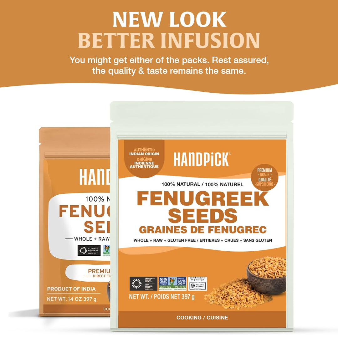 HANDPICK Fenugreek Seeds 2 x 14oz - Canadian Distribution - Ships Free Within Canada on Orders Above CAD $199