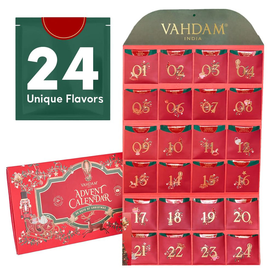 VAHDAM – Christmas Tea Gift Set – 24 Loose Leaf Teas