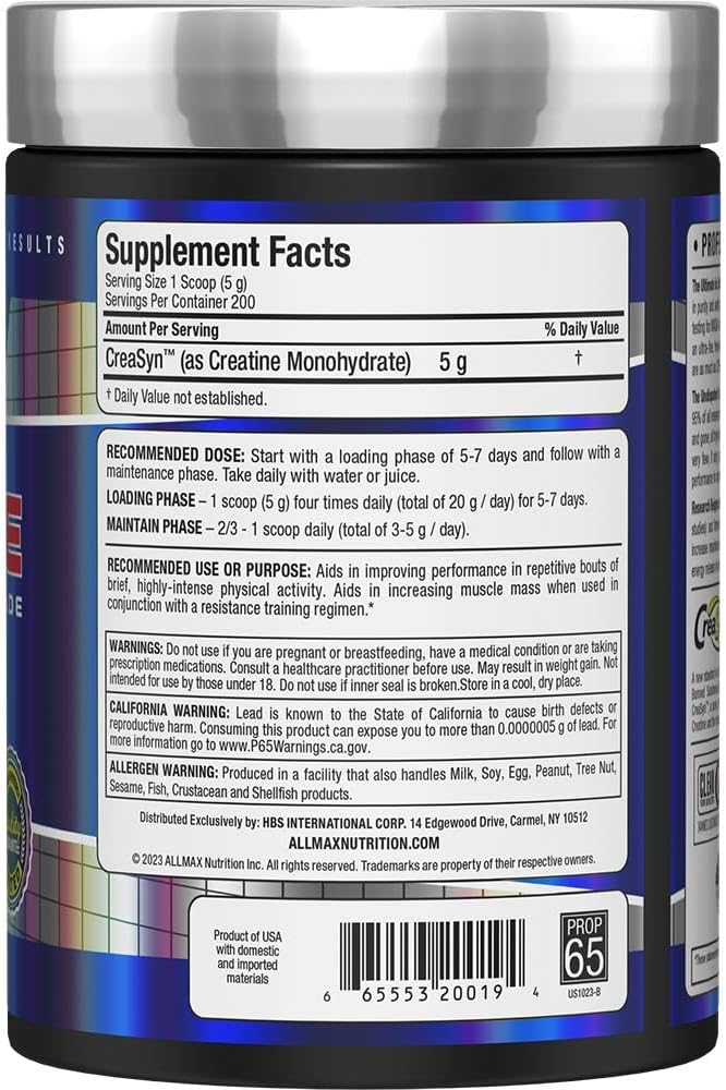 ALLMAX – Creatine Monohydrate Powder – 1000 g, 200 Servings