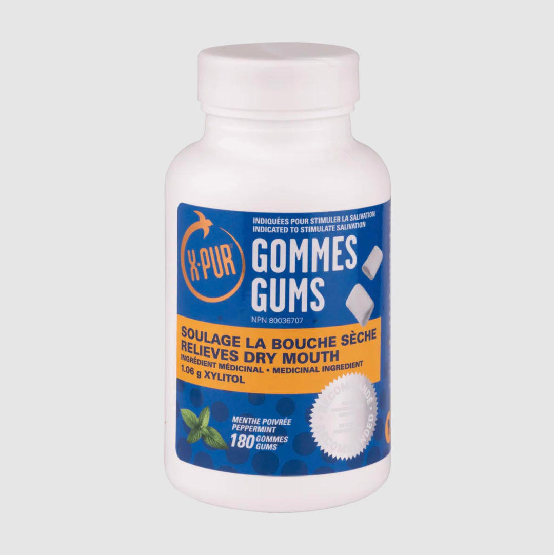 X PUR – Xylitol Gum – Peppermint – 180 Count – For dry mouth