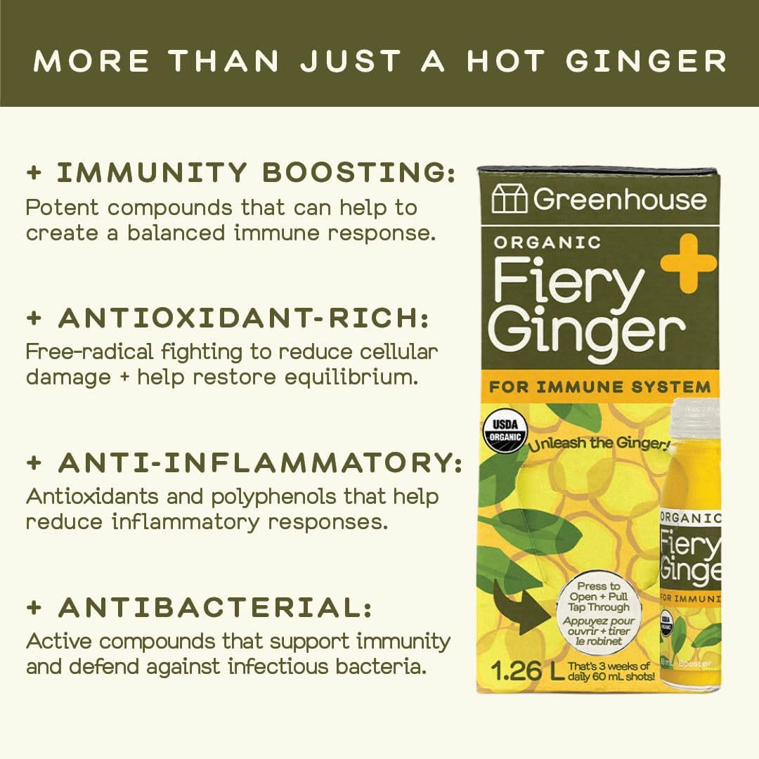 Greenhouse Juice – Fiery Ginger Wellness Shot – 1.26 L, 2 Pack