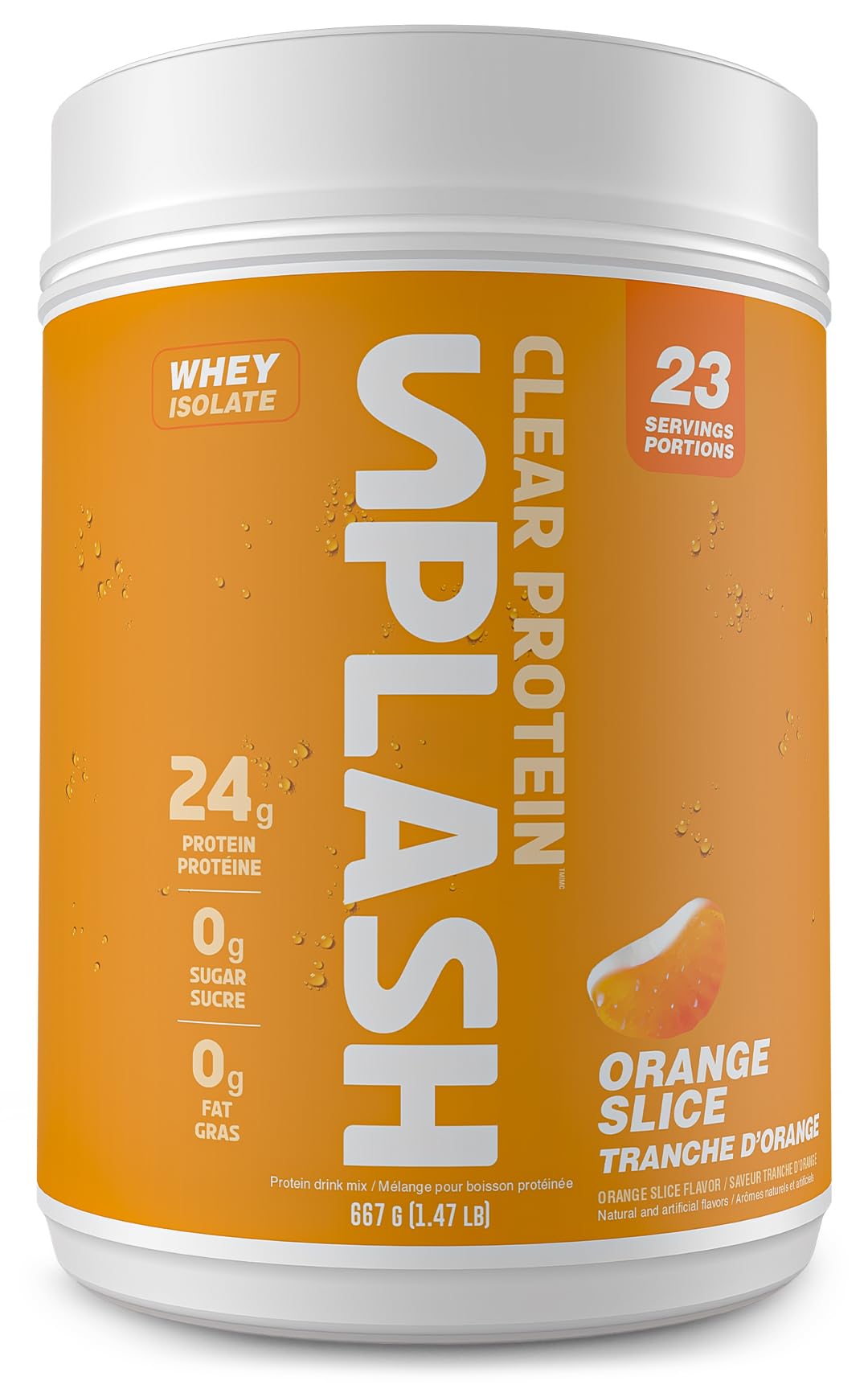 Revolution Nutrition – Splash Clear Isolate Protein – Orange Slice – 667g / 23 Servings – Zero Sugar