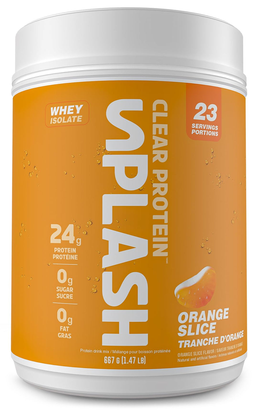 Revolution Nutrition – Splash Clear Isolate Protein – Orange Slice – 667g / 23 Servings – Zero Sugar