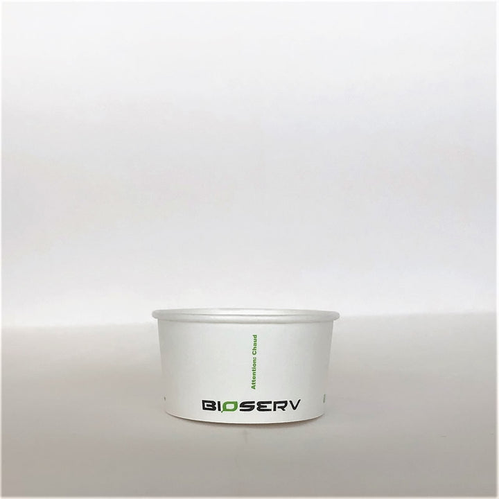 White Bioserv Soup Cup - 6/8/12/16/24/32 oz - 1000cs - Disposable Take Away Food Packaging - Canadian Distribution