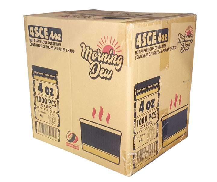 Morning Dew - 4 oz Paper Containers - Ebony Print - 20 x 50 count