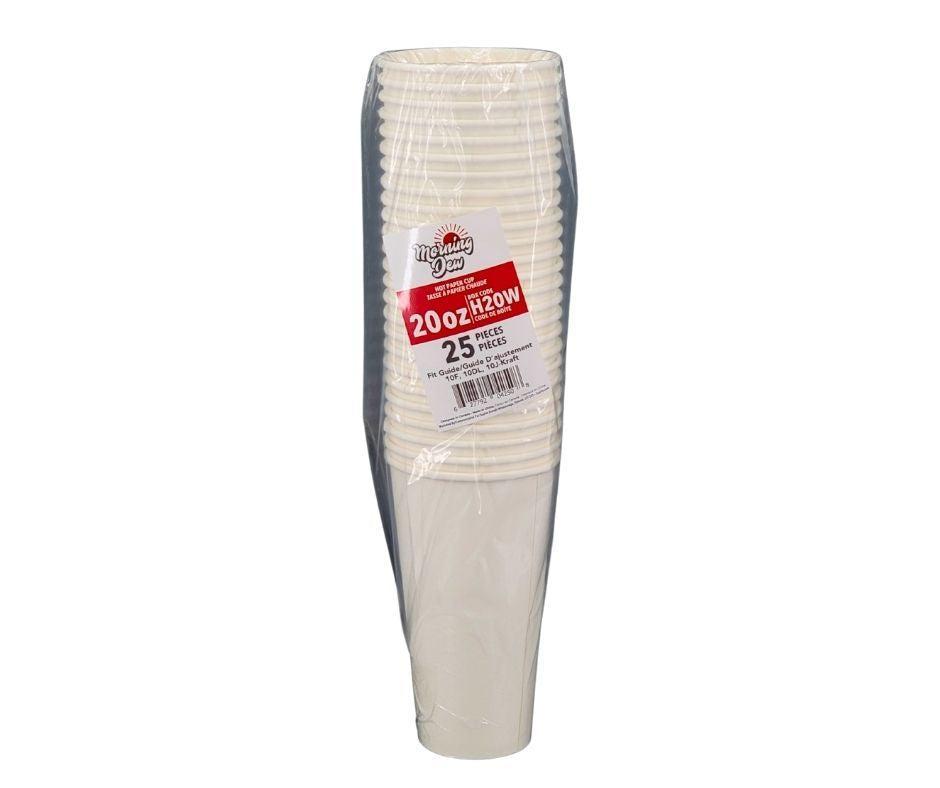 Morning Dew - 20 oz Hot Paper Cups - White - 20 x 25 count