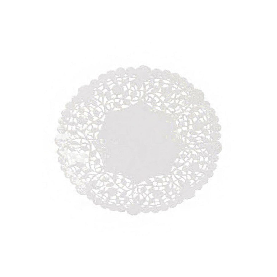 6" White Paper Lancaster Doilie with Lace - Canadian Distribution - Ships Free Within Canada on Orders Above CAD $199