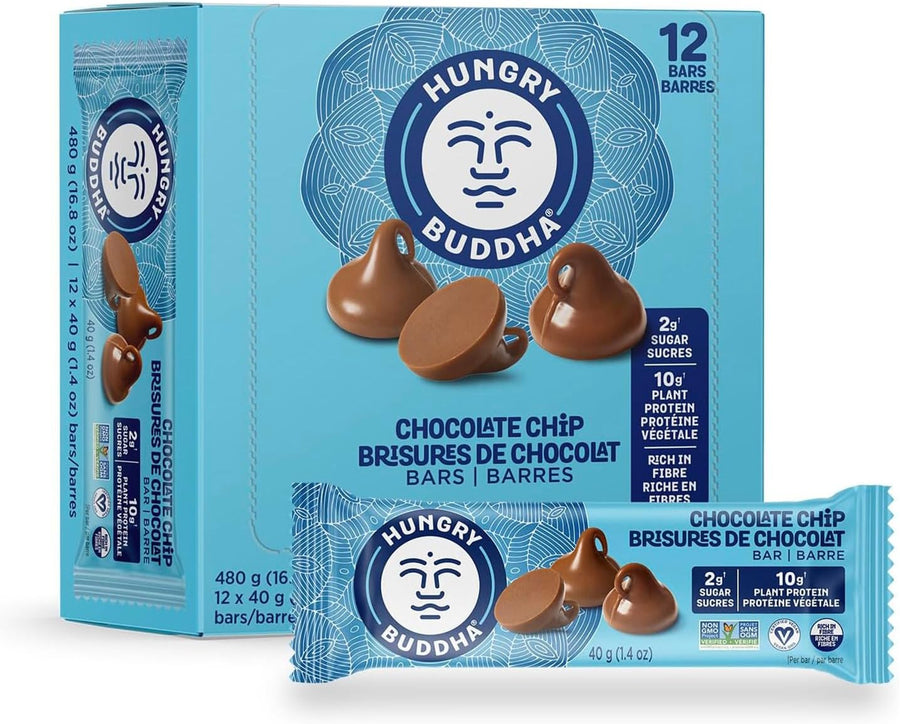 Hungry Buddha – Protein Bars – Chocolate Chip – 12 Pack