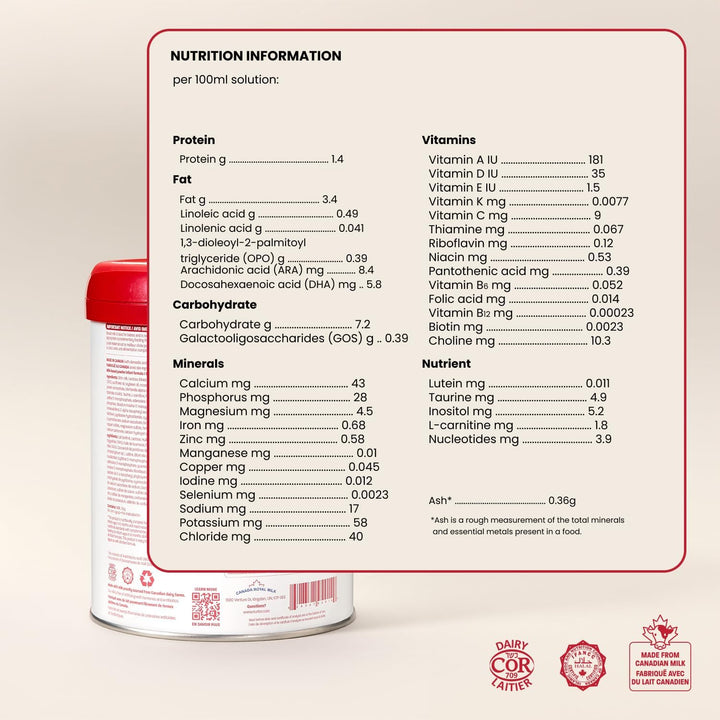 NIURISS - Infant Formula - Complete Nutrition - Canadian Milk - 0-12 months - 700g