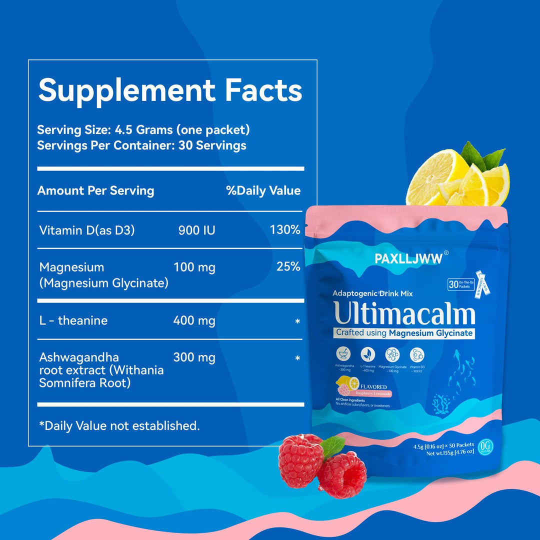 Ultimacalm – Super Cortisol Drink Powder – Raspberry Lemonade – 135g
