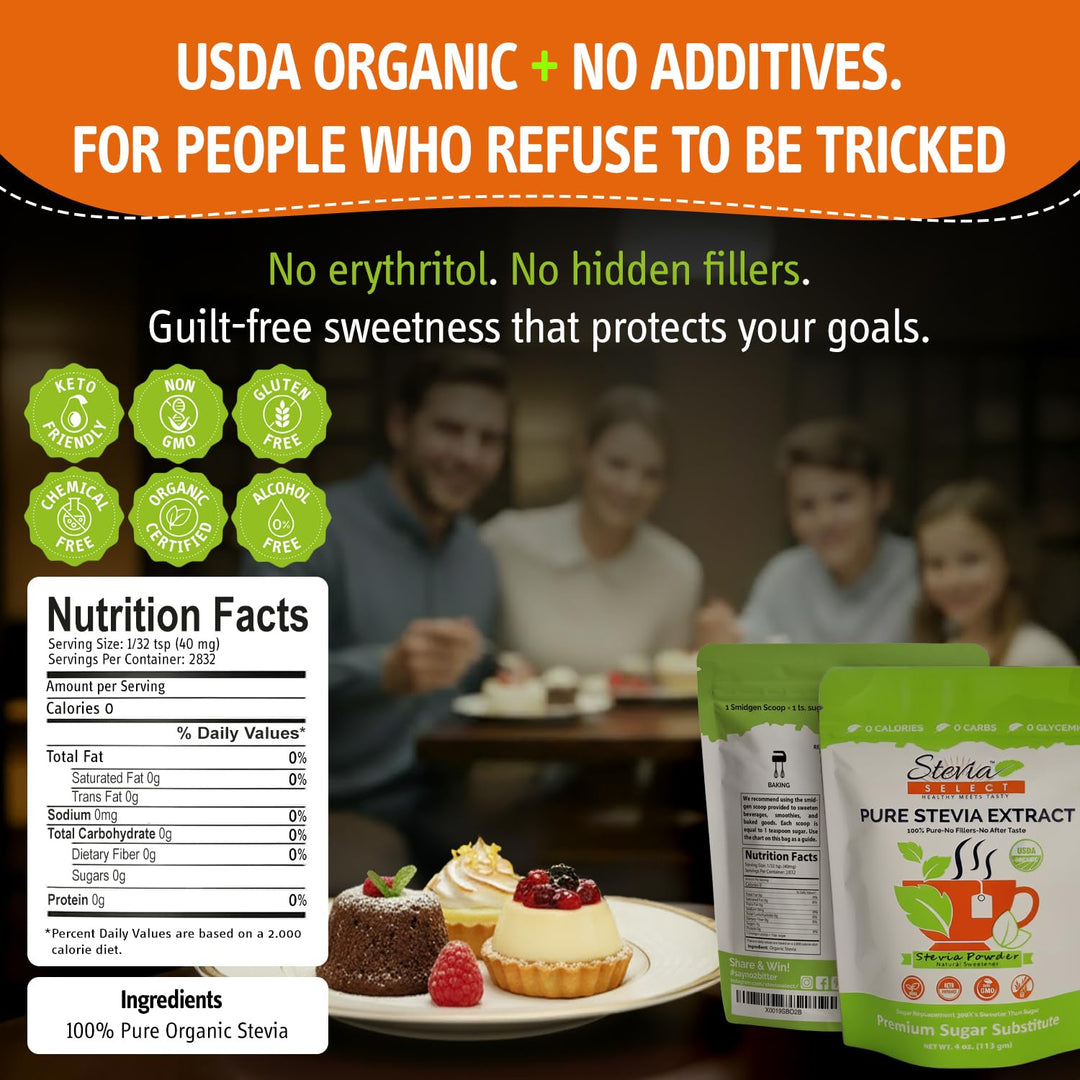 Stevia Select – Organic Stevia Extract – Original – 113g – Pure stevia no erythritol