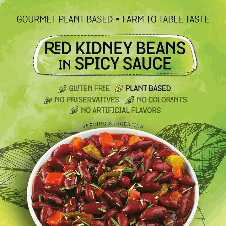 Mediterranean, Ready to Eat Red Kidney Beans in Spicy Sauce, Gluten Free, Plant Based, Vegan, No Preservatives, No Colorants, No Artificial Flavors, 250GR (Pack of 9) - Canadian Distribution - Ships Free Within Canada on Orders Above CAD $199