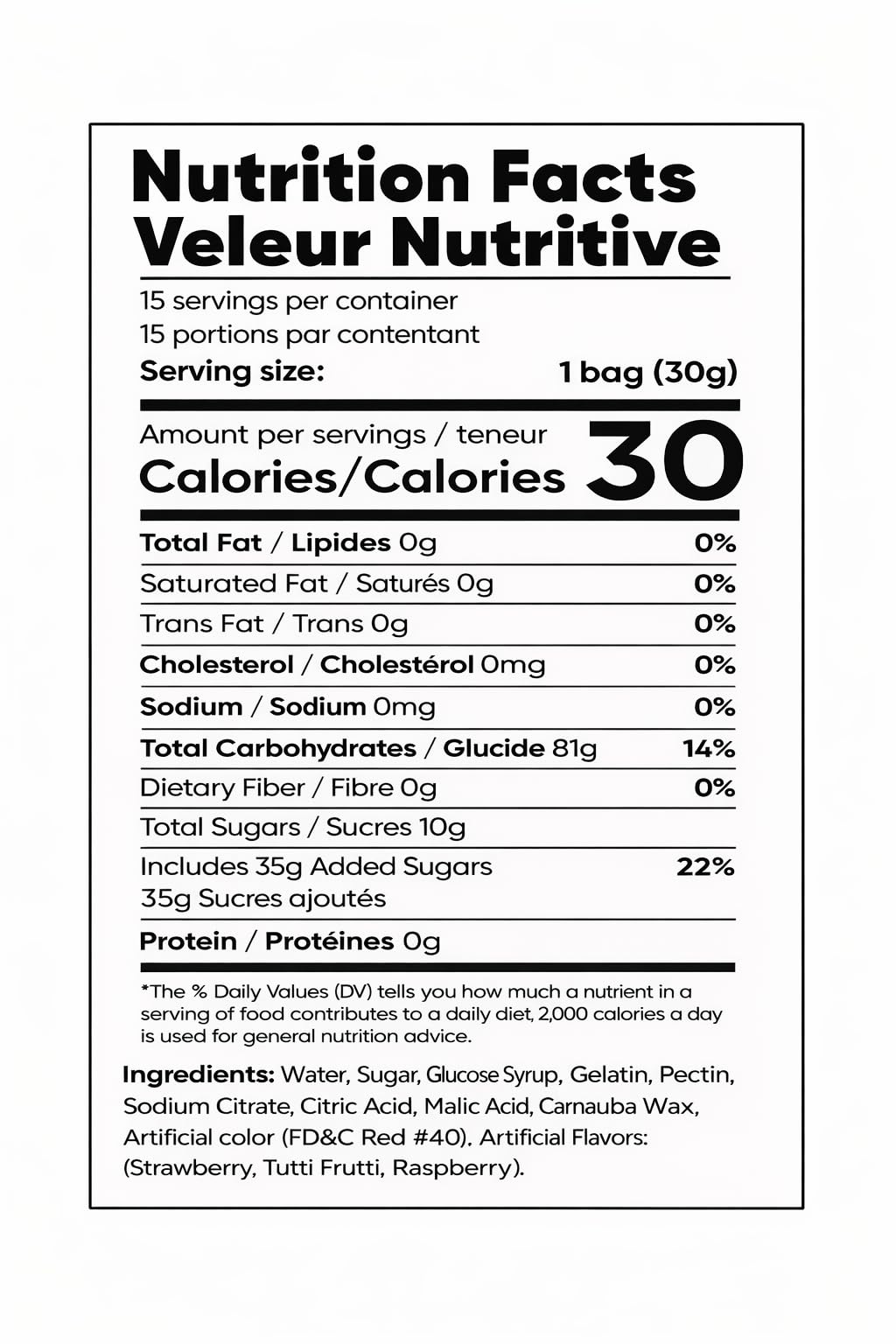 Coffret cadeau de 15 bonbons gélifiés acidulés pour la Saint-Valentin – Sachets en forme de cœur contenant 5 bonbons à lèvres chacun, saveurs fraise, framboise et tutti frutti