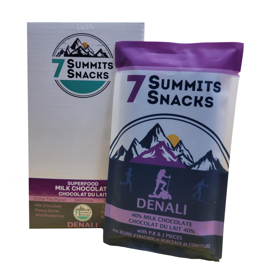 7 Summits Snacks Denali Superfood Chocolate Bar – 12 Pack (80g each) - Canadian Distribution - Ships Free Within Canada on Orders Above CAD $199