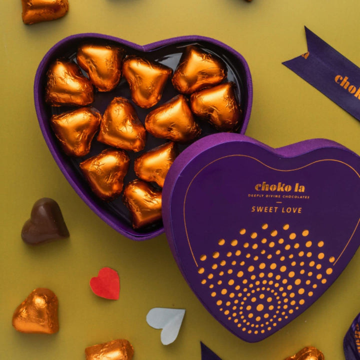 Coffret cadeau de chocolats en forme de cœur Choko La Sweet Love 100 g | Chocolats de couverture artisanaux | Cadeau haut de gamme