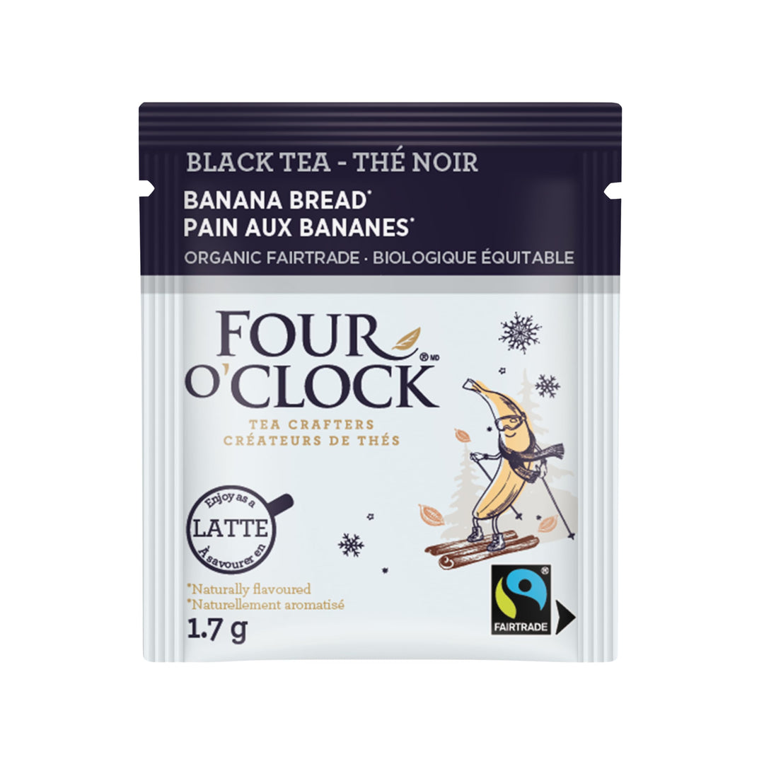 Banana Bread Black Tea - Organic Fair Trade, Holiday Collection, Low Caffeine, Natural & Sugar-Free, 2 x 15 Tea Bags - Canadian Distribution - Ships Free Within Canada on Orders Above CAD $199