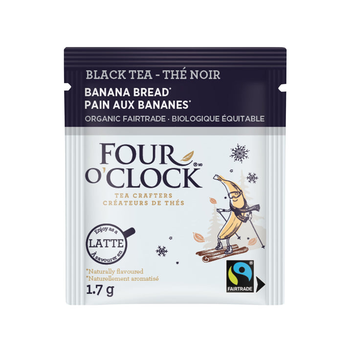 Banana Bread Black Tea - Organic Fair Trade, Holiday Collection, Low Caffeine, Natural & Sugar-Free, 2 x 15 Tea Bags - Canadian Distribution - Ships Free Within Canada on Orders Above CAD $199