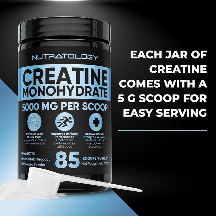 Pure – Creatine Monohydrate Powder – 425 g, 85 Servings