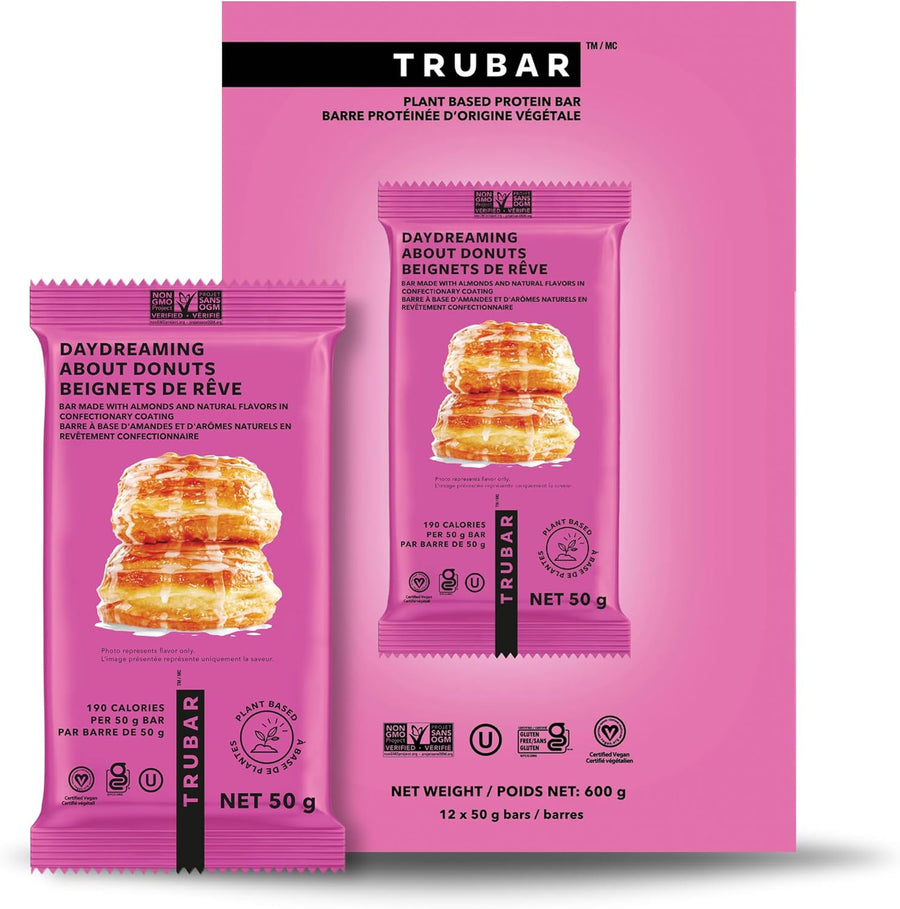 Trubar – Vegan Protein Bar – Donuts Flavor – 12 Pack