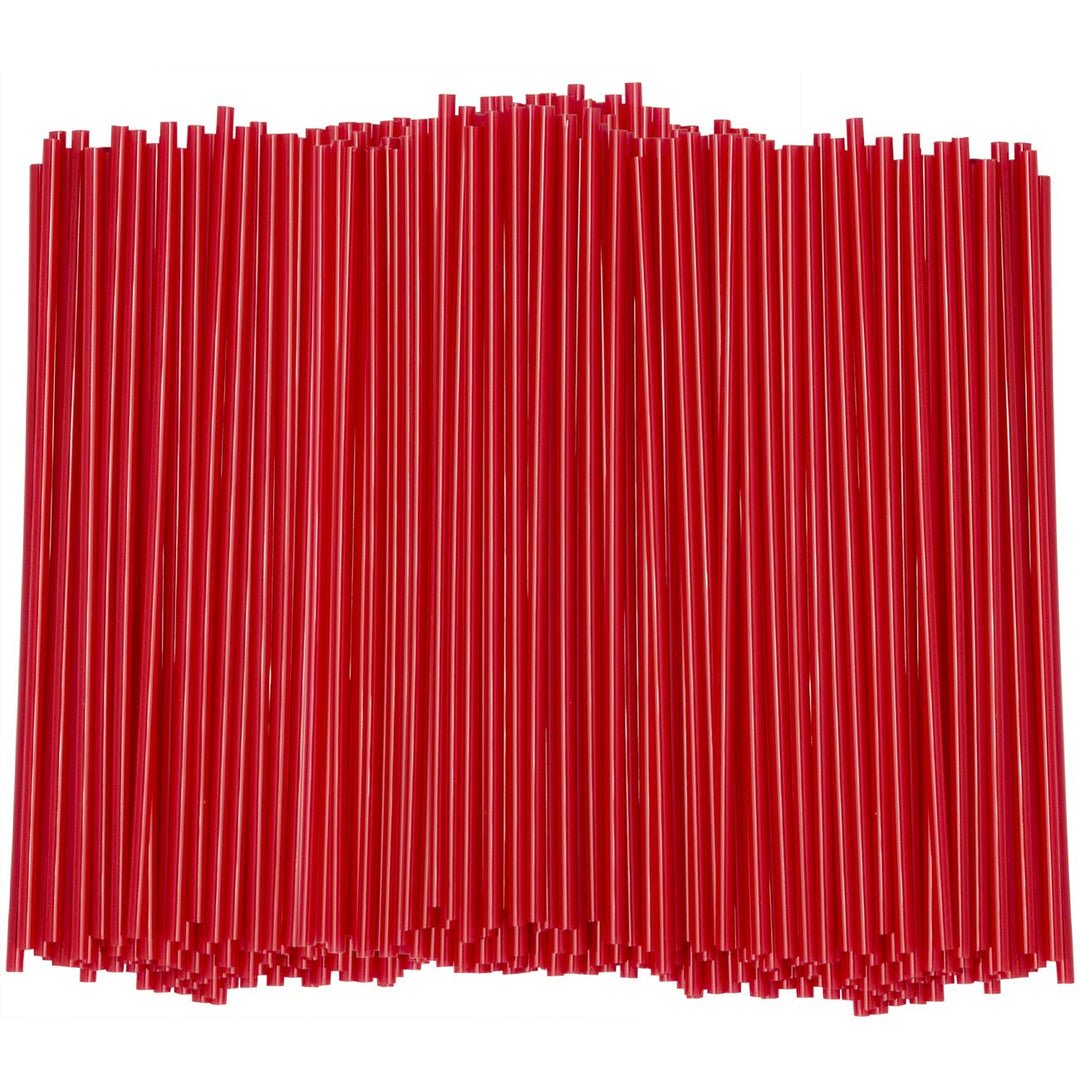 Red Sip Stirrers/Straws - 1000 Count - 5 Inch - Disposable Stir Sticks for Coffee & Cocktail - Canadian Distribution