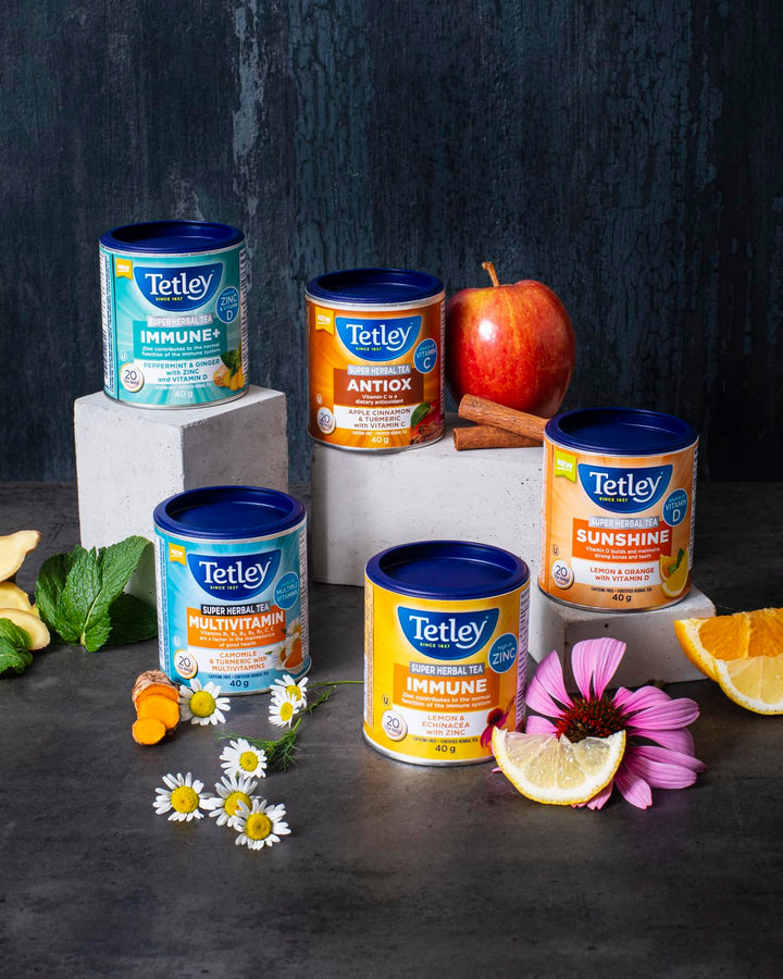 Tetley Super Herbal Antiox Apple Cinnamon & Turmeric Tea – 6 Pack (120 Tea Bags) - Canadian Distribution - Ships Free Within Canada on Orders Above CAD $199