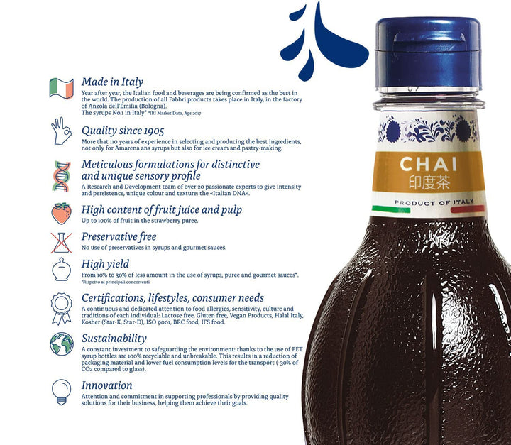 Fabbri – Flavoring Syrup – Chai – 1L