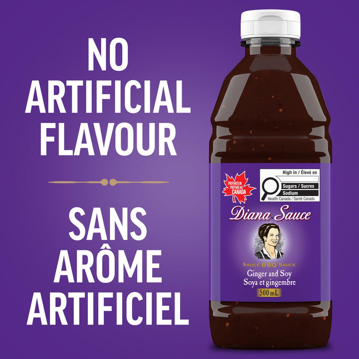 Diana Ginger and Soy BBQ Sauce – 2 x 500 mL - Canadian Distribution - Ships Free Within Canada on Orders Above CAD $199