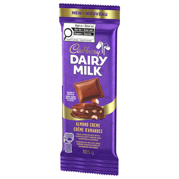 Cadbury Dairy Milk Almond Creme 2 x 105g Chocolate Bar - Canadian Distribution - Ships Free Within Canada on Orders Above CAD $199