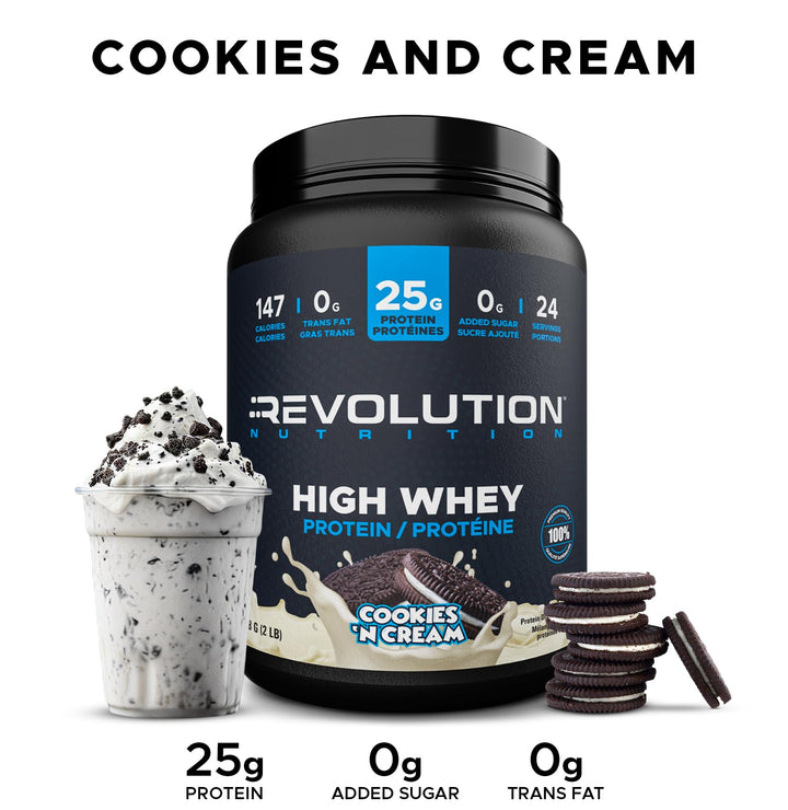Revolution Nutrition – High Whey Isolate Protein Powder – Cookies & Cream – 2LB