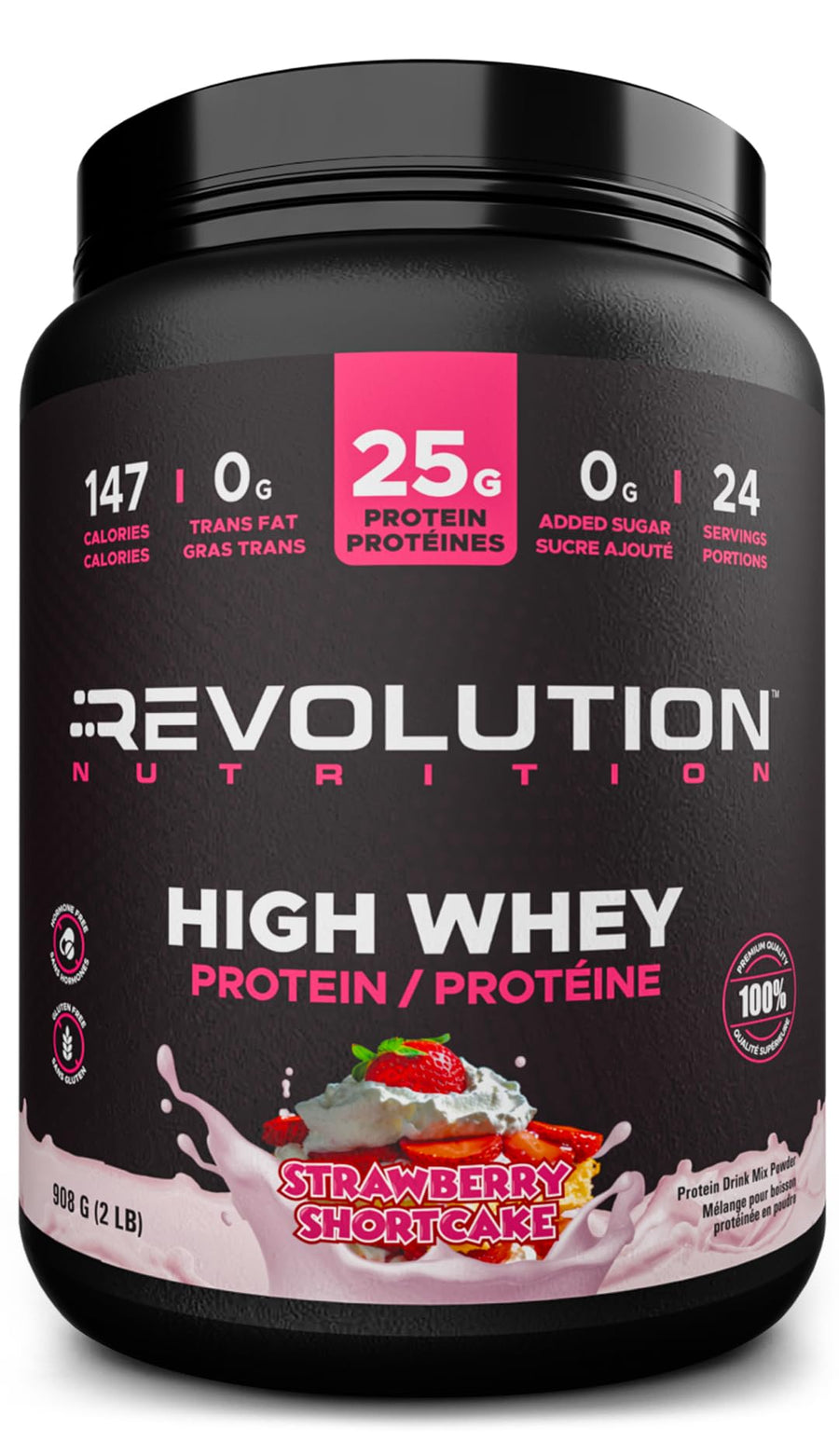 Revolution Nutrition – High Whey Isolate Protein Powder – Strawberry Shortcake – 2LB