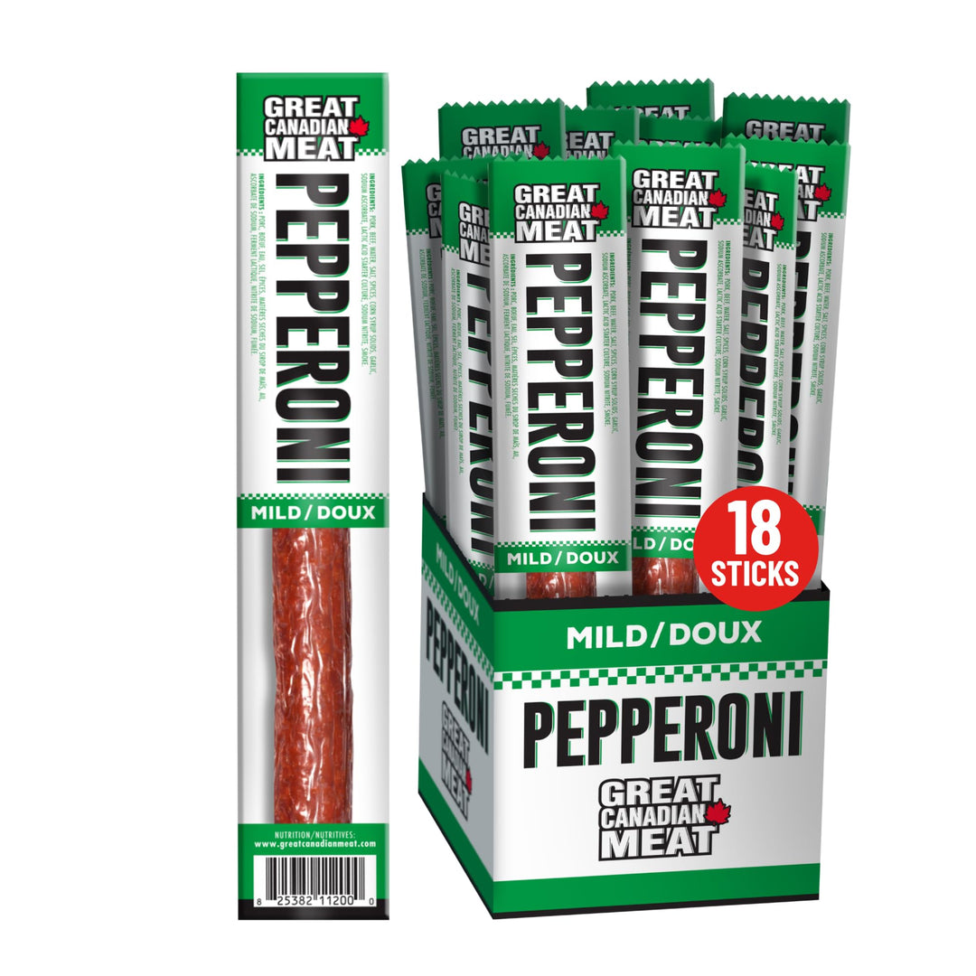 Great Canadian Meat – Mild Pepperoni Sticks – 18 x 22g